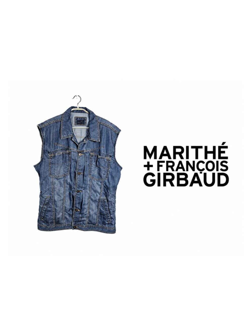 Marithé François Girbaud Denim Vest Jacket XXL